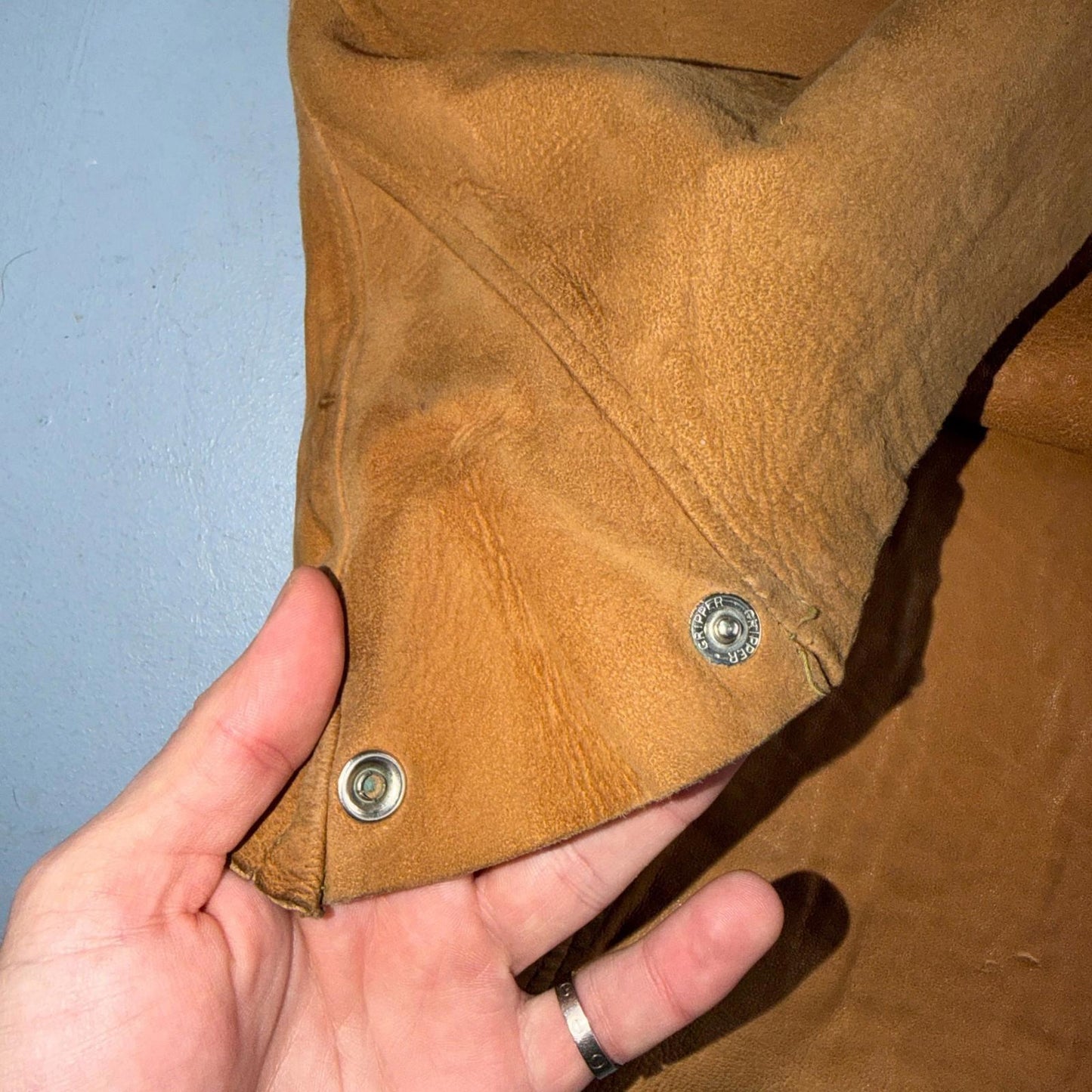 VTG 1940s Union Suede Pullover Leather Lace Up Cowboy Rockabilly Rodeo 40s Shirt