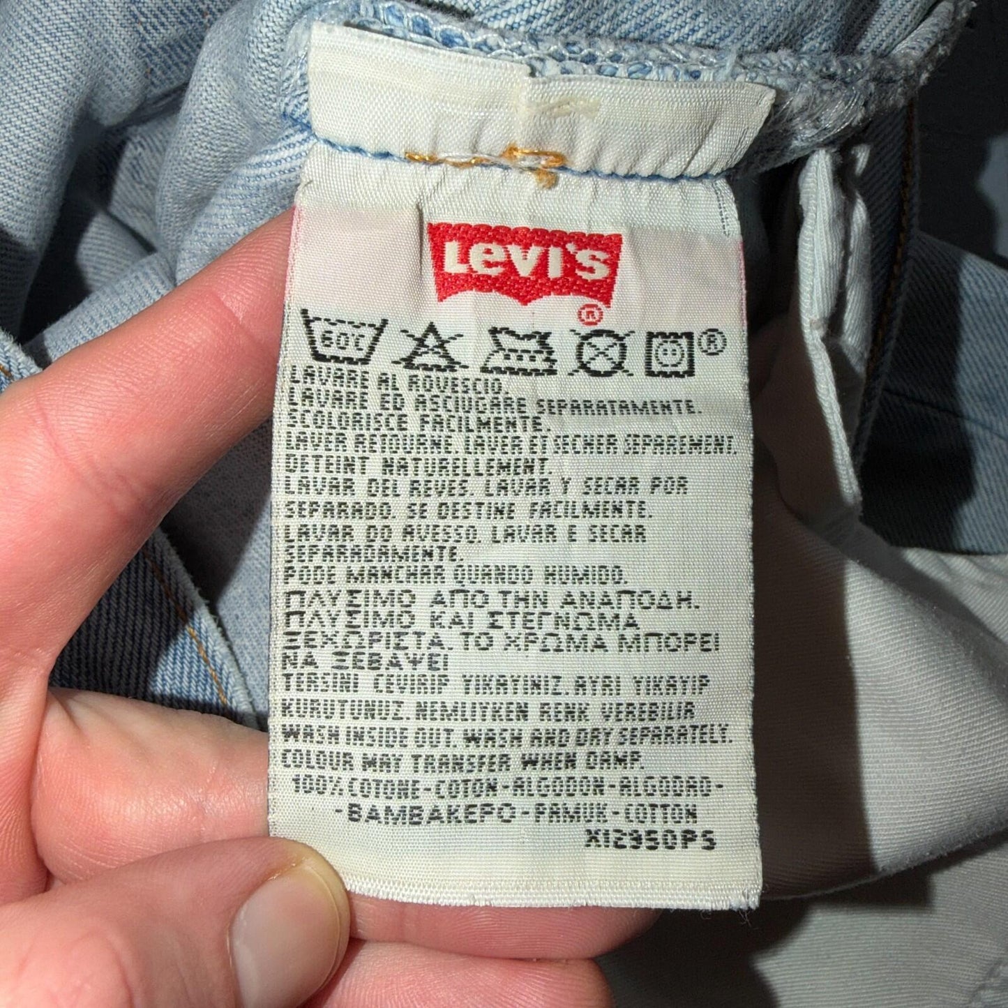 Levis 501 Vintage Y2K 90s XX Straight Leg Jeans Blue Light Wash 34x36 Act 32x29