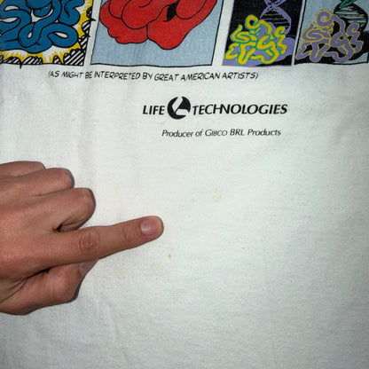 Vintage 90s Art of Gene Expression Abstract White Art Tee Rare Size XL Y2K