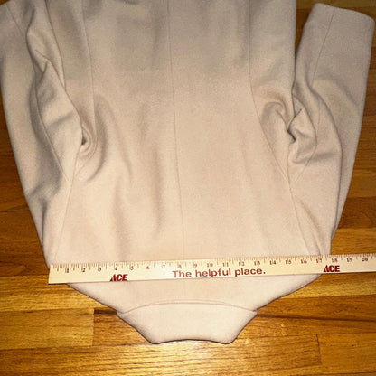 Vintage Calvin Klein Tan Wool Blend Button 2 Pocket Jacket Pea Coat Size 12