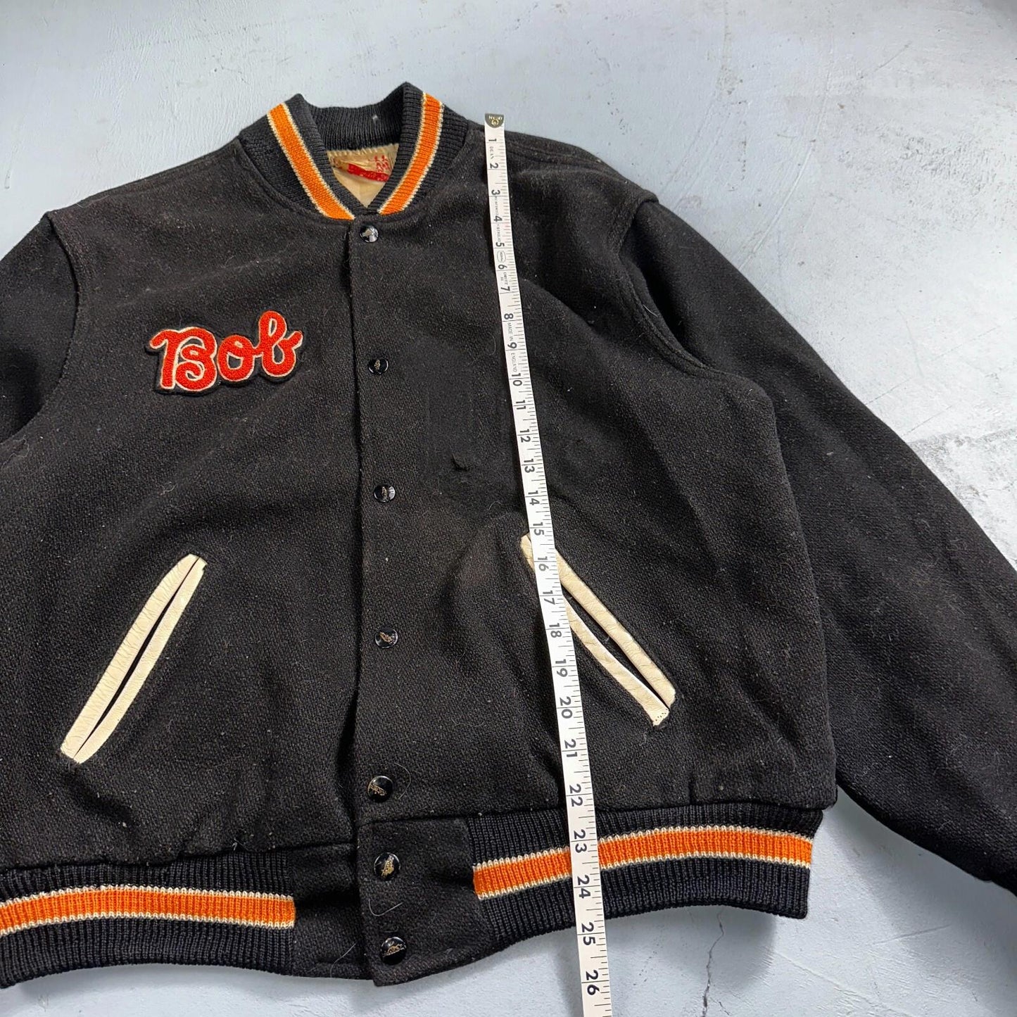 VTG Bill Beard Varsity Leather Letterman 60s Jacket L Portland USA Salem BOB