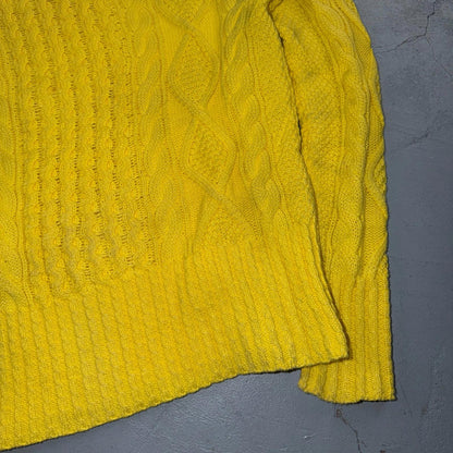 Polo Ralph Lauren Cable Knit Crew Neck Cotton Sweater Women’s XS Yellow