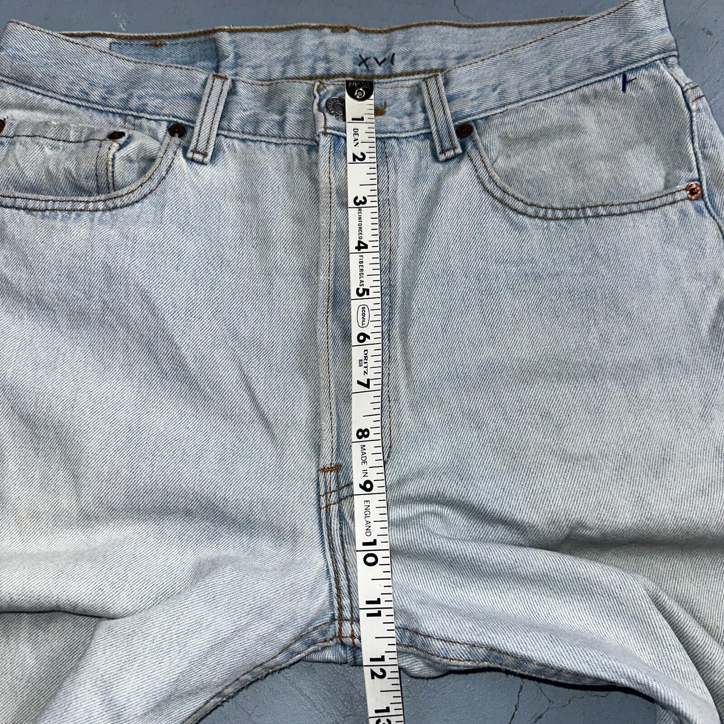 Levis 501 Vintage 90s USA XX Straight Leg Jeans Blue Light Wash 33x30 Act 31x29