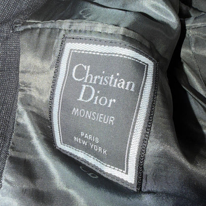 Christian Dior Blazer Mens 42 Gray Stripe Double Breasted Wool Sport Coat Suit