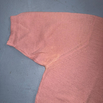 VTG 1940s 1950s Wool Pullover Sweater Rockabilly Womens Knit Pink Bonnie Brian