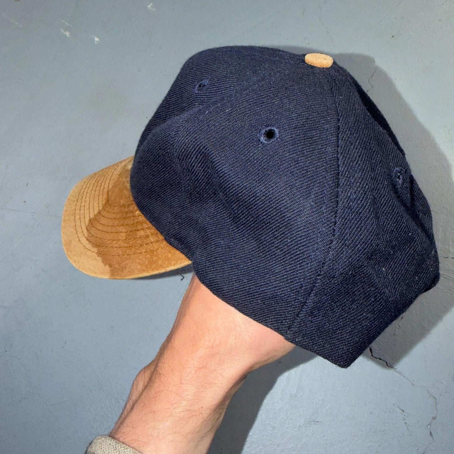 Vintage 90s Pepsi Golf Hat Otto Cap Leather Brim Blue Logo Wool RARE Collectible