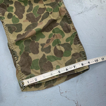 Vintage 40s USMC 13 Star Duck Camo Pants 40s Frogskin WWII Cargo Military 34x28