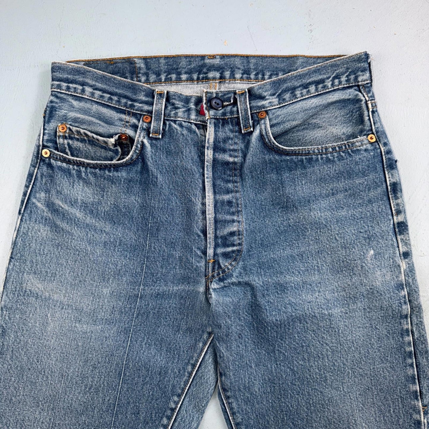 Levis 501 Vintage 80s Redline Selvedge USA XX Jeans Light Wash 32x36 Act 30x31