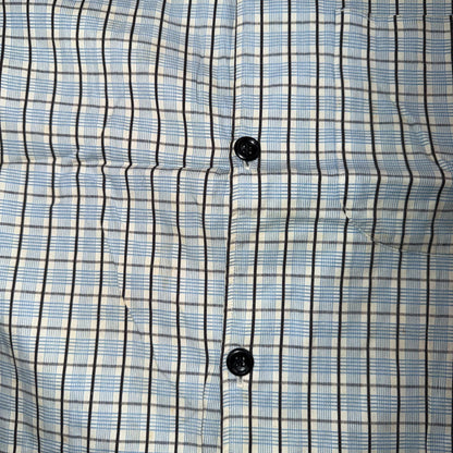 Vintage 1950s Loop Collar Truval Cotton Rockabilly Shirt Small Checkered 50s 60s