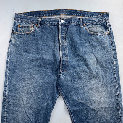 Levis 501 Vintage 80s USA XX Straight Leg Jeans Blue Med Wash 46x30 Act 41x26