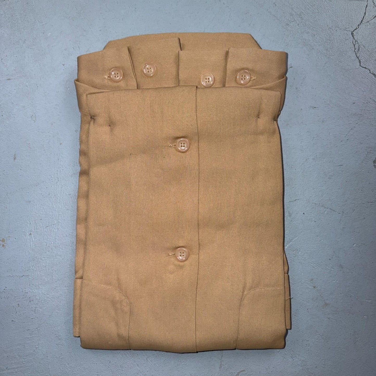 1950s NOS Gabardine Long Sleeve Button Up Loop Collar Shirt M VTG 50s Rockabilly