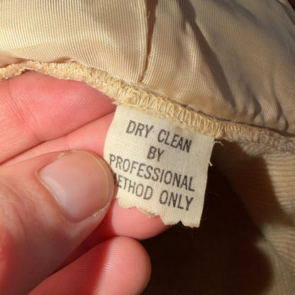 Vintage 1960s Beige Faux Fur Trim Kimono Poncho One Size Rockabilly 60s Penney