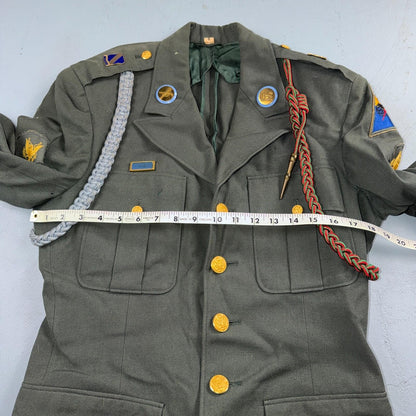 US Army Korean War Officer Suit 1950s Armored Hell Wheels Patch 37R VTG Jacket