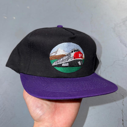Train PNW VTG Hat Baseball Cap Snapback Oregon KC 80s Black Roseville Division