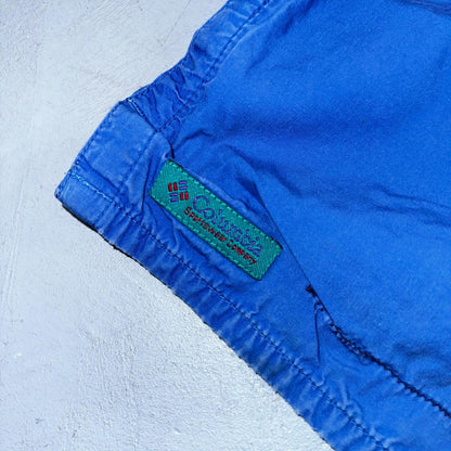 Columbia VTG Shorts Mens Large Blue Lined Trunks Nylon Shell Hike 4 in