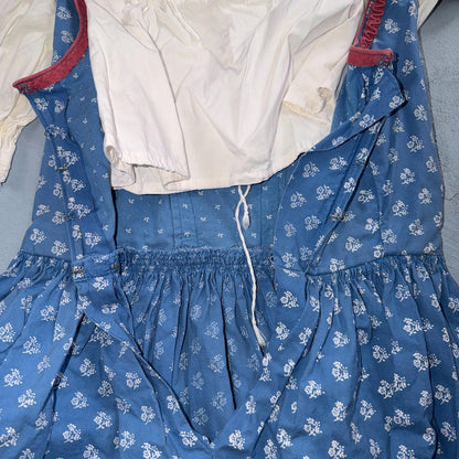 Wallach Volkskunfthaus Munchen Antique Dress German Smocked Handmade Dirndl 50s