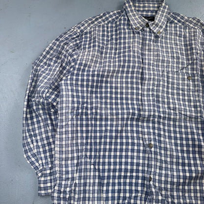 Yves Saint Laurent Pour Homme YSL Shirt Mens M Long Sleeve Plaid Button Up VTG