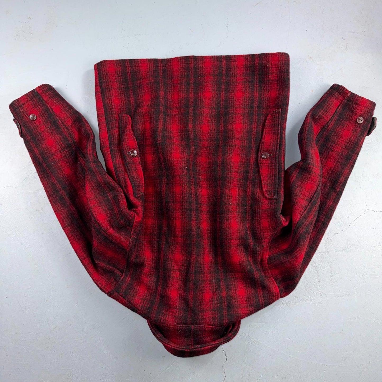 Vintage Woolrich Mackinaw Jacket 1940s Buffalo Plaid Hunting Wool Coat 40s Chore