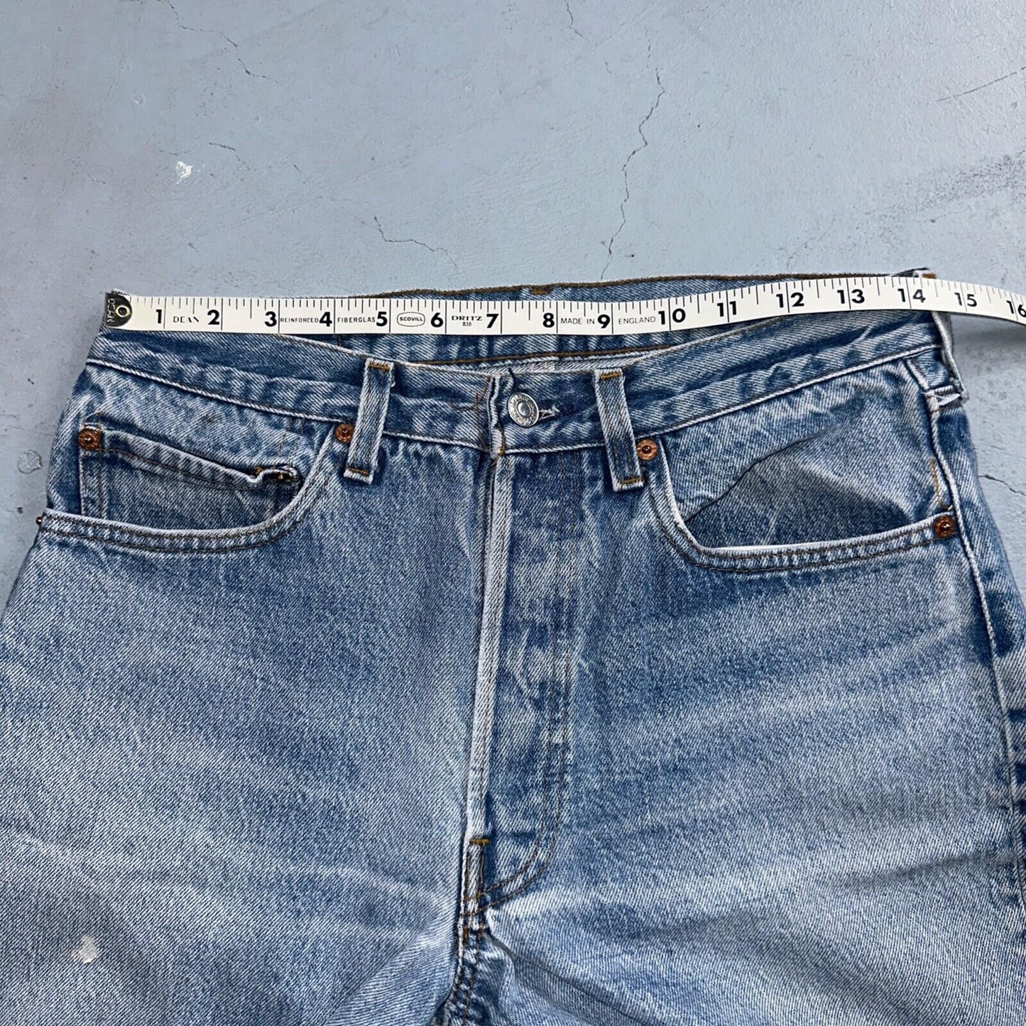 Levis 501 Vintage 80s USA XX Straight Leg Jeans Blue Light Wash 32x33 Act 29x27