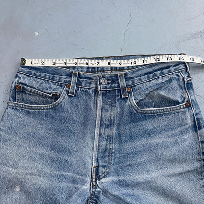 Levis 501 Vintage 80s USA XX Straight Leg Jeans Blue Light Wash 32x33 Act 29x27