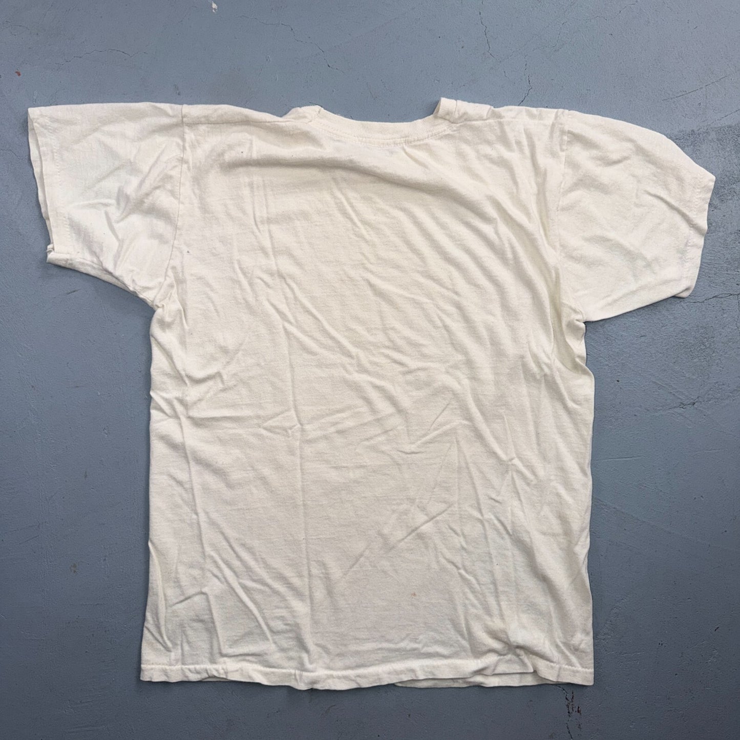1970s Fruit of The Loom FOTL VTG T Shirt Thrashed Used White Blank Single Stitch