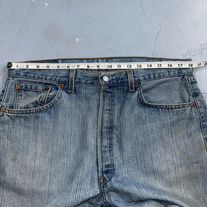 Levis 501 Vintage 90s USA XX Straight Leg Jeans Blue Light Wash 38x32 Act 36x32