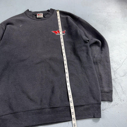 Oneita Shark Sweatshirt L 1990s VTG Crewneck Dive Swim Black Ocean Rap Fish