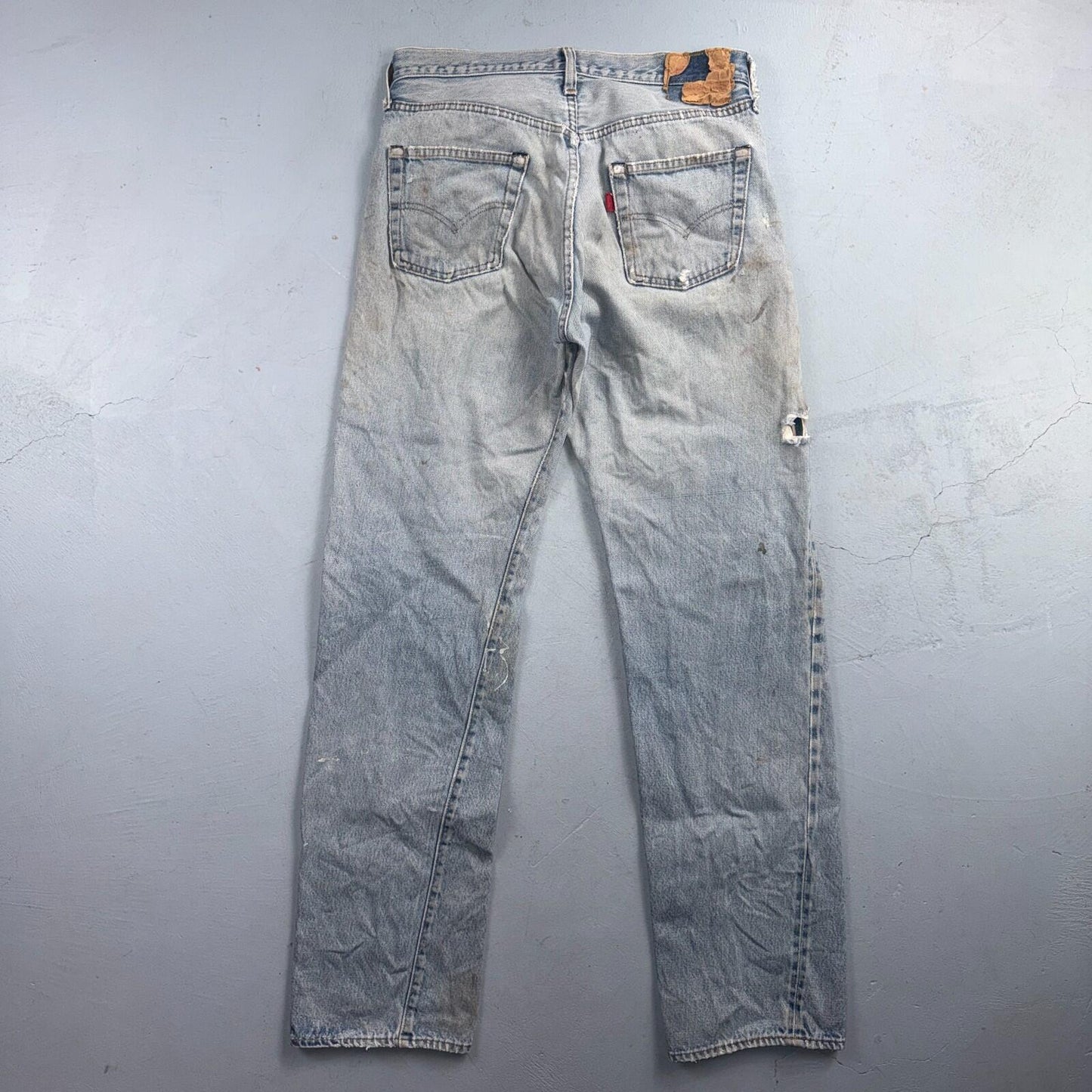 Levis 501 Vintage 80s Redline Selvedge USA XX Jeans Thrashed 32x36 Act 30x32