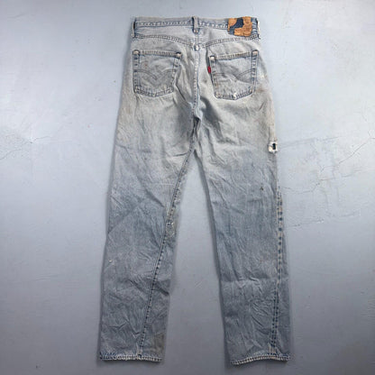 Levis 501 Vintage 80s Redline Selvedge USA XX Jeans Thrashed 32x36 Act 30x32
