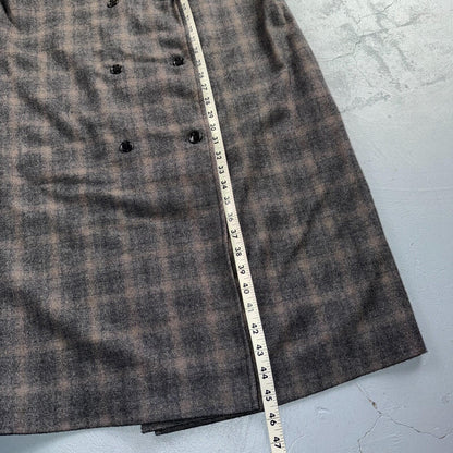 VTG 1960s Hippie Sleeveless Plaid Duster Blazer Jacket Gray Shadow Rockabilly