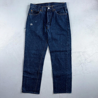 Levis 501 Vintage 80s USA XX Straight Leg Jeans Blue Dark Wash 34x34 Act 30x29