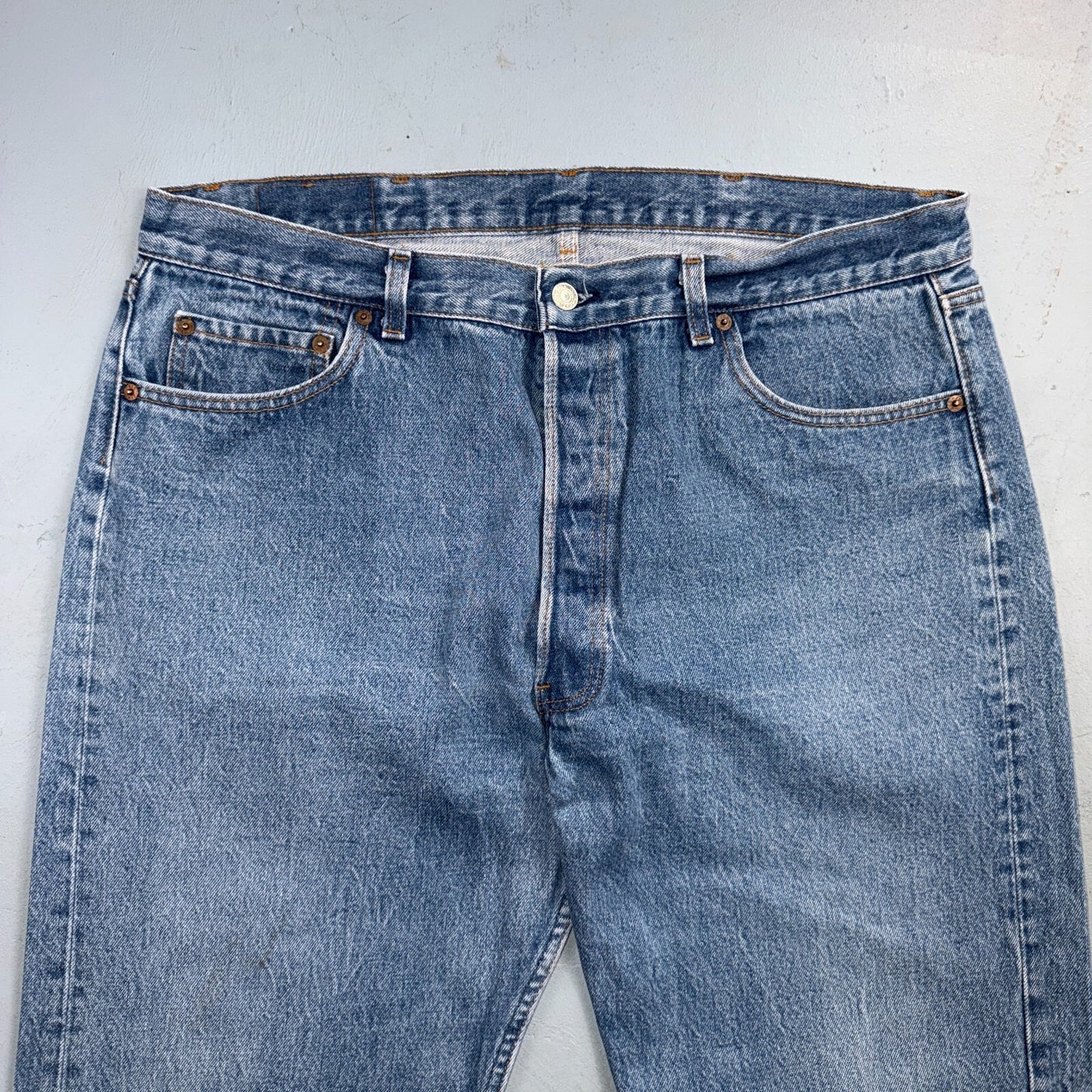 Levis 501 Vintage 80s USA XX Straight Leg Jeans Blue Light Wash 40x33 Act 38x29