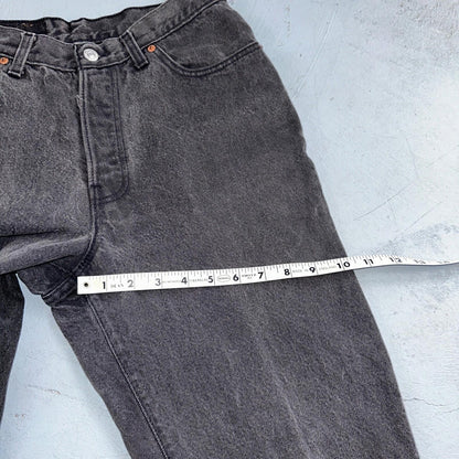 Levis 501 Vintage 90s USA XX Straight Leg Jeans Black Wash 11 Act Altered 27x26