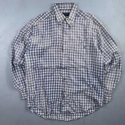 Yves Saint Laurent Pour Homme YSL Shirt Mens M Long Sleeve Plaid Button Up VTG