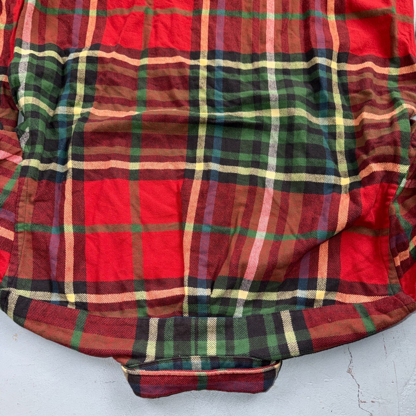 Ralph Lauren Blaire Red Green Plaid Flannel Button Down Shirt Mens XL Cotton 90s
