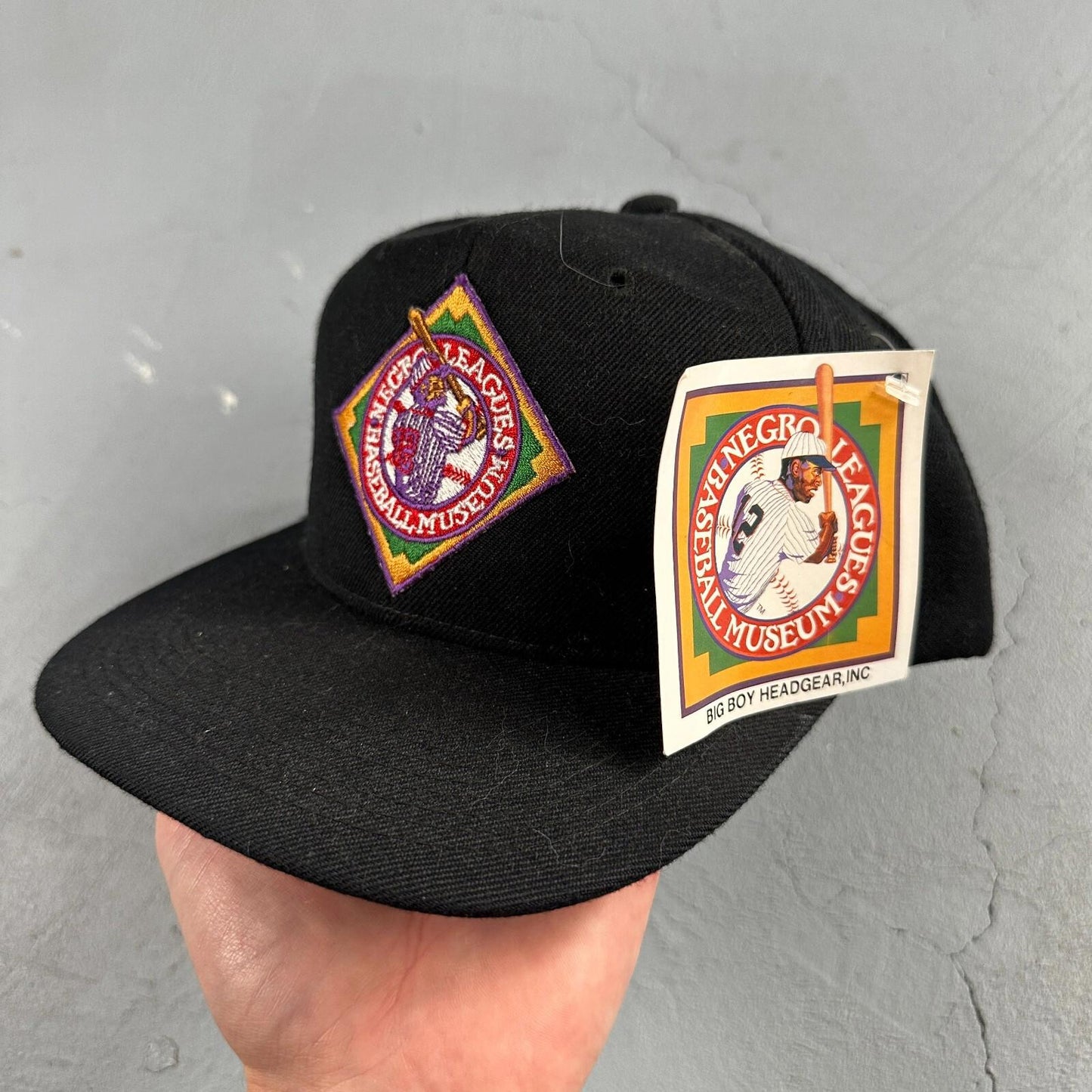 Vtg Big Boy Headgear Hat Kansas City KC Monarchs Strapback Negro League MLB Cap