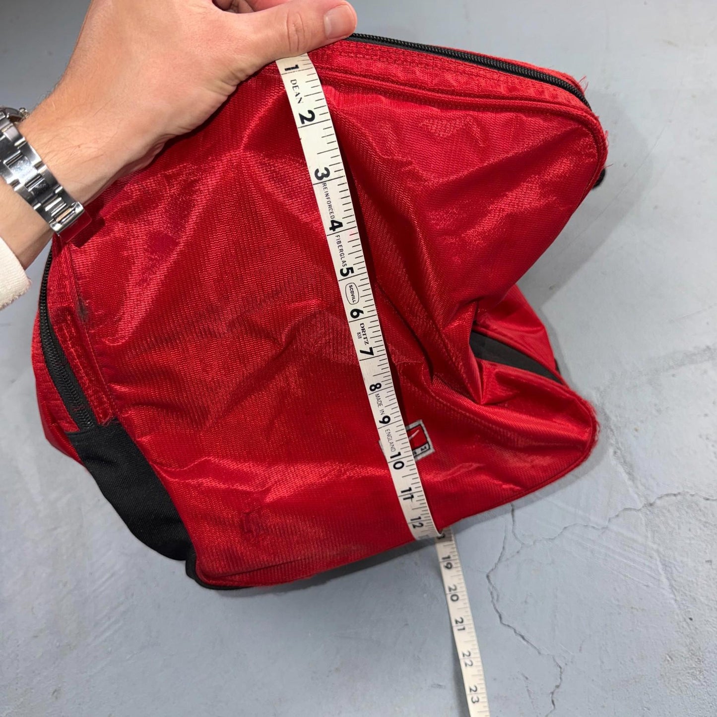 Vintage 1990s NIKE Team Tag Red Large Duffel Bag 90s Gym Classic Travel