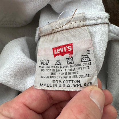 Vintage 90s Levis 501 USA 34x34 Tag Jeans 80s White Bleach Wash Act Worn 31x30