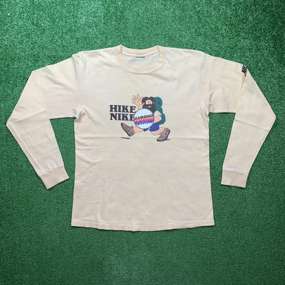 HIKE NIKE 80s Vintage T Shirt OG Rare Grail Geisha Rap Japan Yellow Long Sleeve