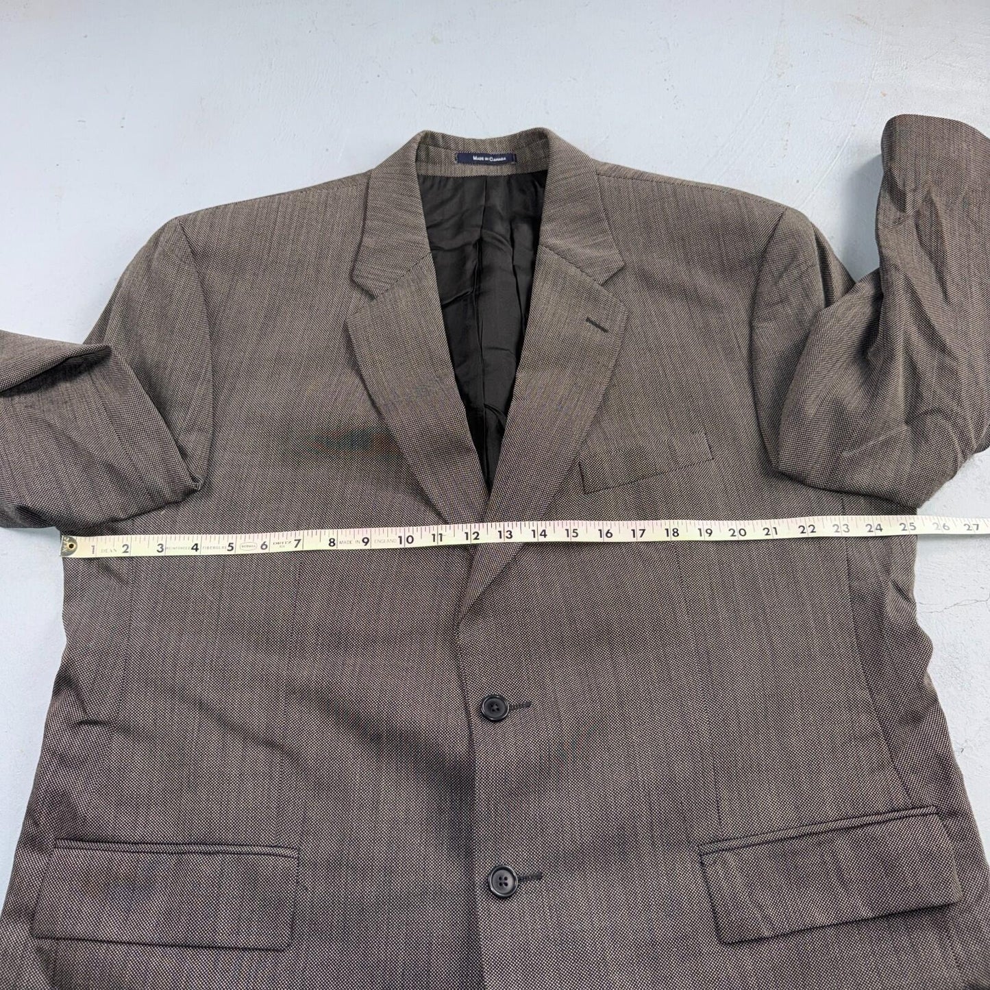 1990s Chaps Ralph Lauren VTG Mens 2 PC Suit 48 Jacket Coat Pants Gray Wool