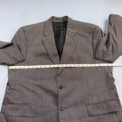 1990s Chaps Ralph Lauren VTG Mens 2 PC Suit 48 Jacket Coat Pants Gray Wool