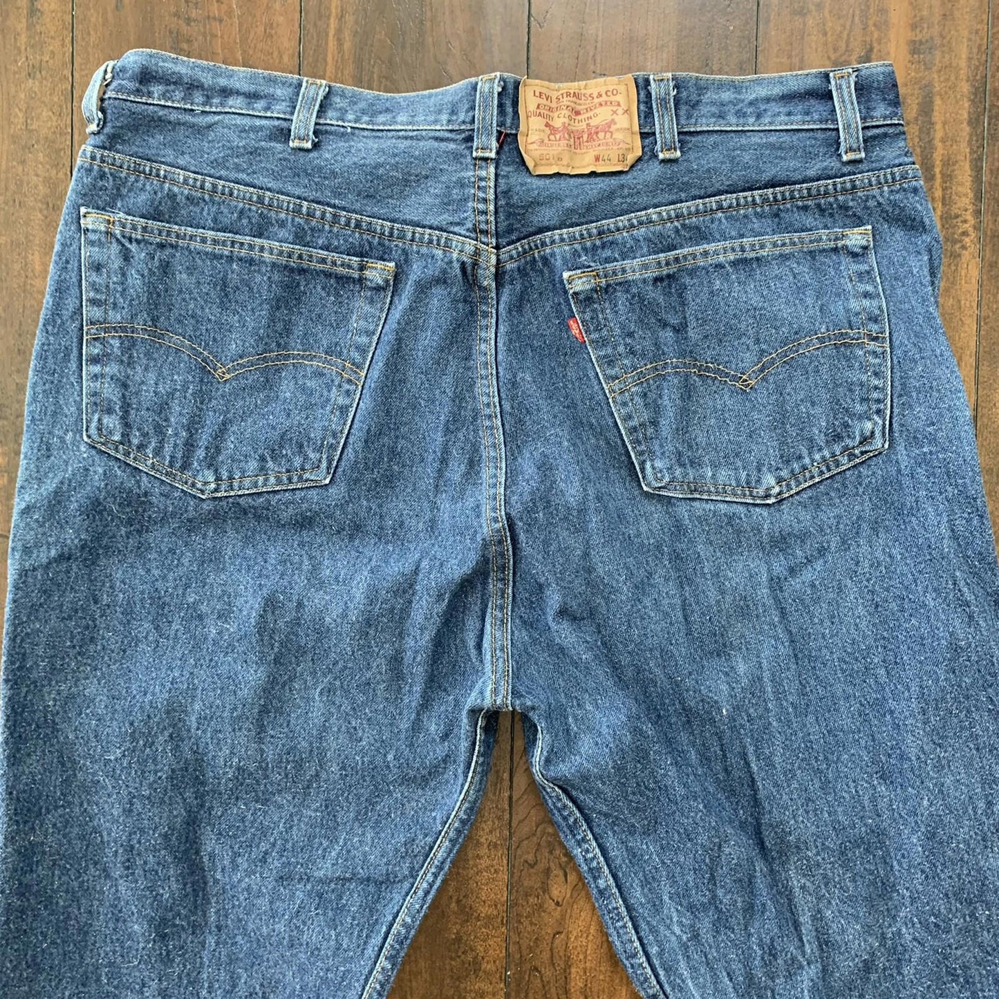 Levis 501 Vintage 90s Straight Leg XX USA Jeans 44x34 Dark Wash Act 40x30
