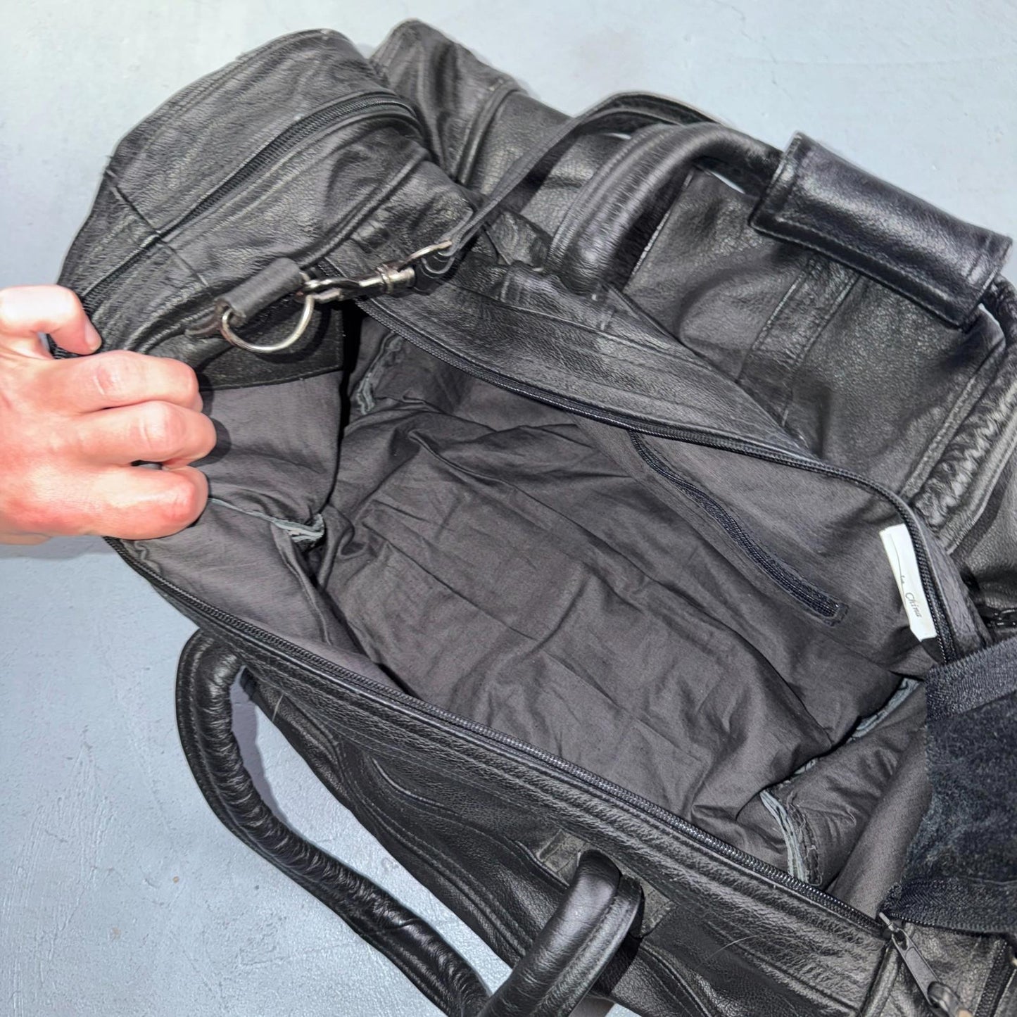 Herman Miller Eames Vintage Soft Black Leather Promotional Duffle Bag Promo 90s
