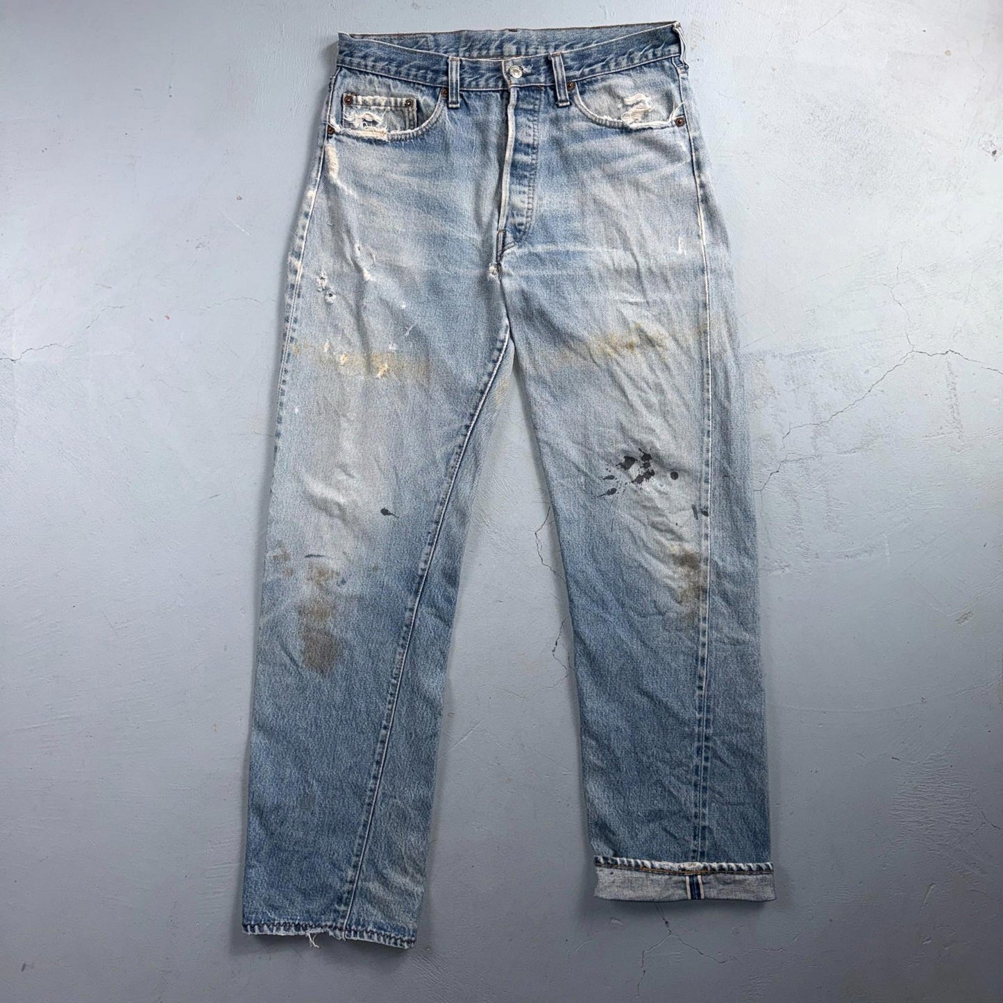 Levis 501 Vintage 80s Redline Selvedge USA XX Jeans Light Wash 34x36 Act 32x32