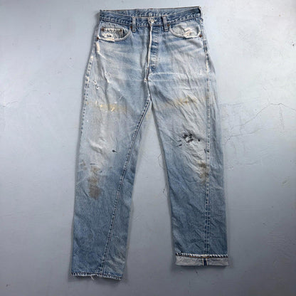 Levis 501 Vintage 80s Redline Selvedge USA XX Jeans Light Wash 34x36 Act 32x32
