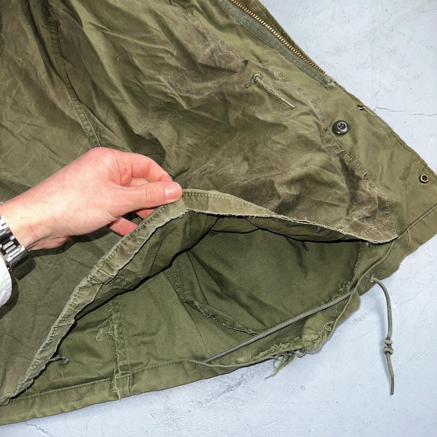 VTG US ARMY M-65 Field Jacket Coat Cold Weather Mans OG-107 Vietnam 70s Medium