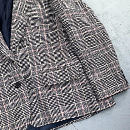 Pendleton 100% Virgin Wool Blazer Womens 16 Gray Plaid One Button Pockets