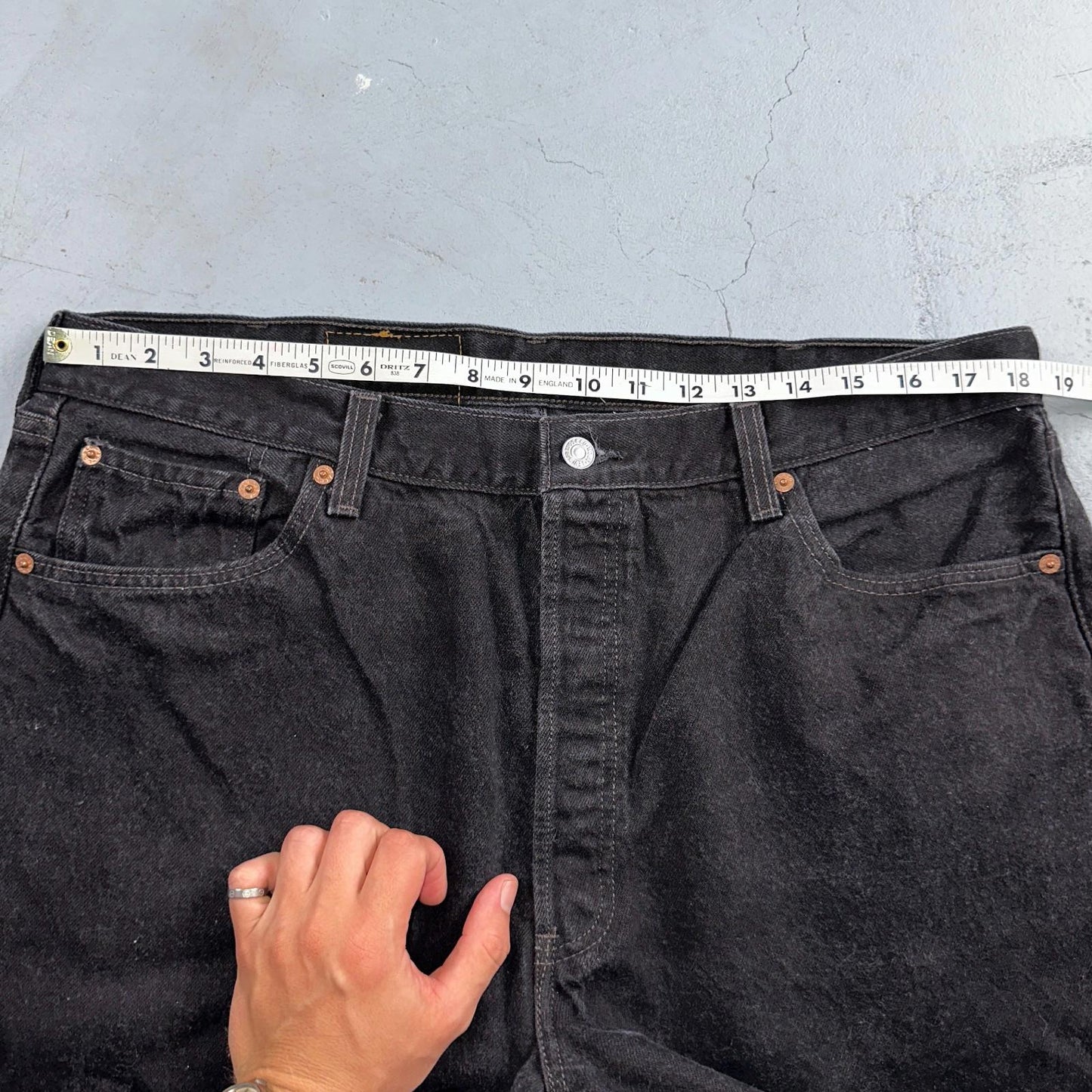 Levis 501 Vintage 90s USA XX Straight Leg Jeans Black Dark Wash 40x34 Act 36x33