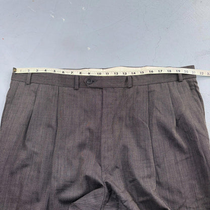 1990s Chaps Ralph Lauren VTG Mens 2 PC Suit 48 Jacket Coat Pants Gray Wool