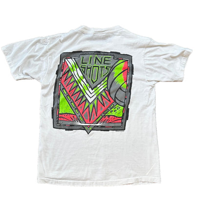 Line Shots Vintage T Shirt Volleyball Surf L 1990 90s White Single Stitch Cool